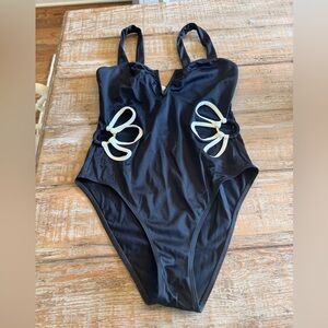 Follow Suit flora one piece. Black. Medium Worn once. $275